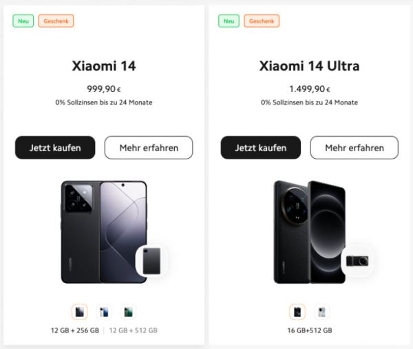 Цена Xiaomi 14, Xiaomi 14 Ultra и фоточехла (!) к нему в Европе